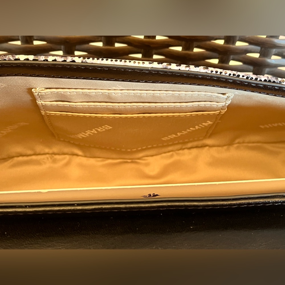 NWT Brahmin ROSA in BLACK SPARK Snake-Embossed Bag - Picture 13 of 14
